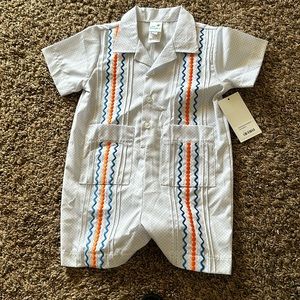 COPY - Six honeybees brand romper in size 2T. Regular price is $68.00.